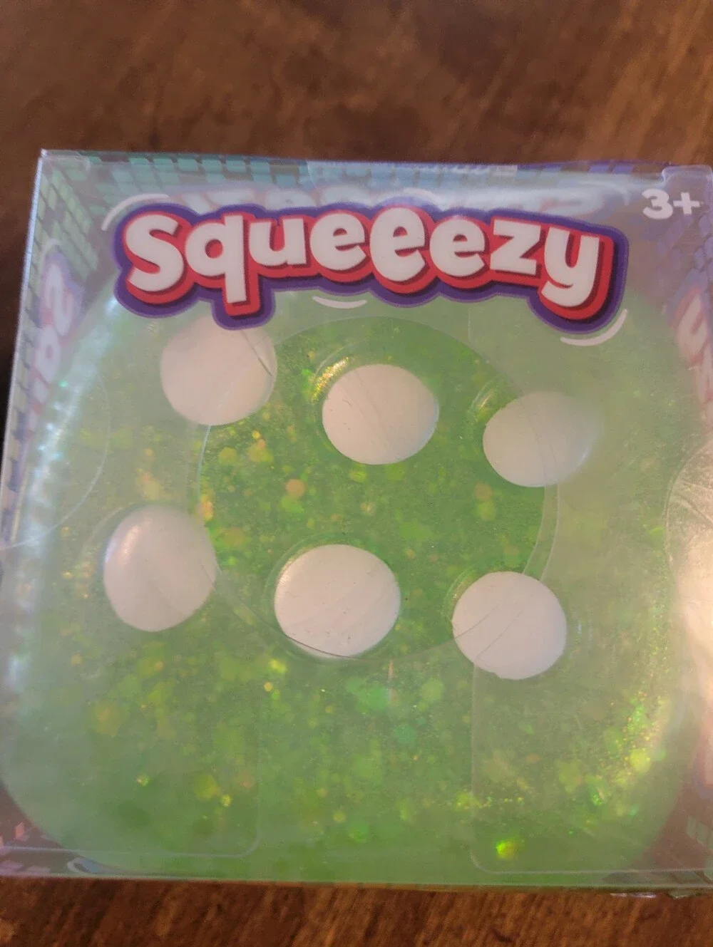 Green Glitte DICEr Squeeze Toy -